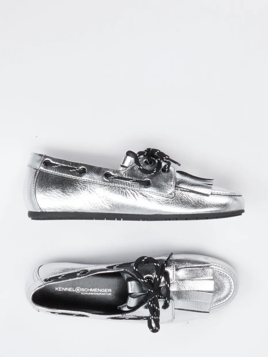 Kennel & Schmenger – Loafer aus Metallic-Leder in Silber*Kennel u0026 Schmenger Clearance