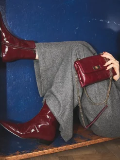 – Ankle Boots aus Lackleder Bordeaux*Konstantin Starke Outlet