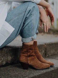 – Ankle Boots aus Veloursleder cognac*Konstantin Starke Sale