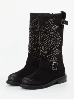 Damen Konstantin Starke – Biker Boots aus Veloursleder