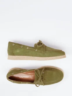 Damen Konstantin Starke – Bootsschuh aus Veloursleder oliv