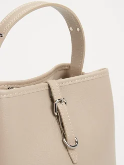 Damen Konstantin Starke – Bucket Bag aus Kalbleder Beigegrau