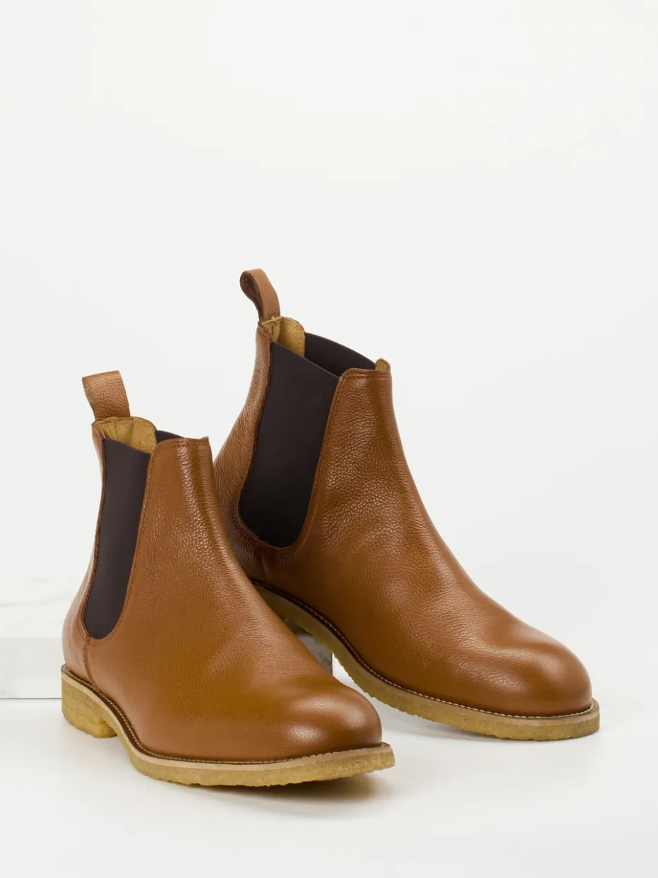 Herren Konstantin Starke – Chelsea Boots aus Glattleder Cognac
