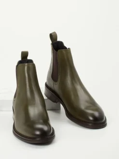 Herren Konstantin Starke – Chelsea Boots aus Kalbleder oliv