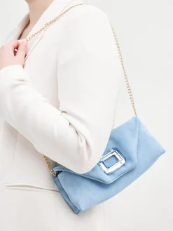 Damen Konstantin Starke – Clutch aus Veloursleder Himmel