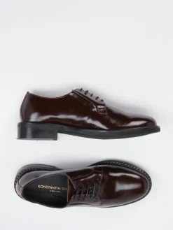 Damen Konstantin Starke – Derby-Schuhe aus Hochglanzleder Dunkel