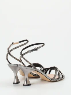 – High Heel Sandale aus Metallicleder anthrazit*Konstantin Starke Best