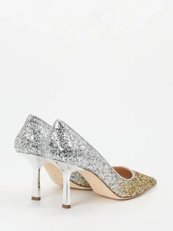 Damen Konstantin Starke – High Heels aus Metallic-Glitzertextil Gold
