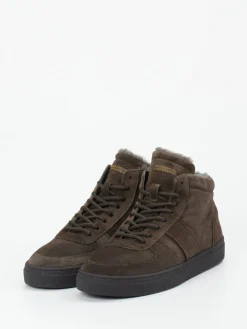 – High-Top Sneaker aus Veloursleder Dunkel*Konstantin Starke Hot