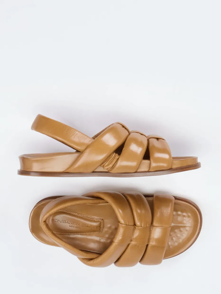 Damen Konstantin Starke – Komfort-Sandalen aus Lammleder cognac
