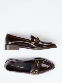 Damen Konstantin Starke – Loafer aus Hochglanzleder Dunkel