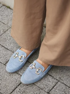 Damen Konstantin Starke – Loafer aus Veloursleder in Jeans