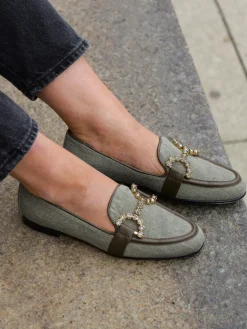 Damen Konstantin Starke – Loafer aus Textil in Oliv