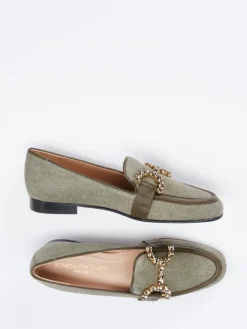 Damen Konstantin Starke – Loafer aus Textil in Oliv