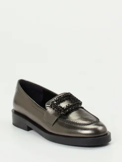 Damen Konstantin Starke – Loafer aus Metallicleder anthrazit