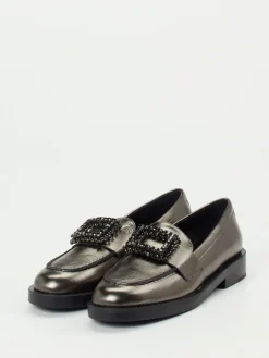 Damen Konstantin Starke – Loafer aus Metallicleder anthrazit
