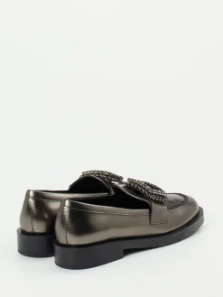 Damen Konstantin Starke – Loafer aus Metallicleder anthrazit