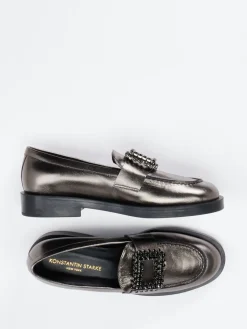 Damen Konstantin Starke – Loafer aus Metallicleder anthrazit