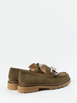 Damen Konstantin Starke – Loafer aus Veloursleder oliv