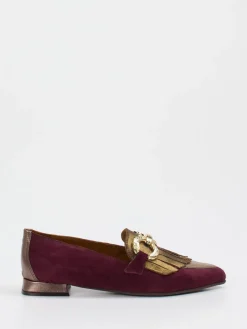 Damen Konstantin Starke – Loafer aus Veloursleder Bordeaux