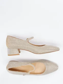 – Mary Jane Pumps aus Metallic-Textil*Konstantin Starke Discount