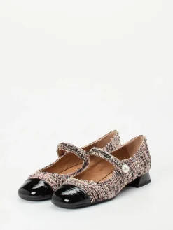 Damen Konstantin Starke – Mary Janes aus Bouclé mit Lackdetail