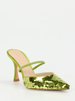 – Mules aus Metallic-Satin Limetten*Konstantin Starke Best