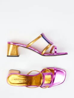 Damen Konstantin Starke – Mules aus Metallicleder Magenta