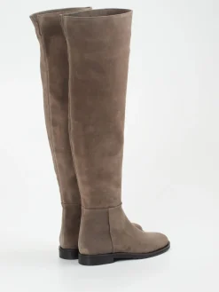 Damen Konstantin Starke – Overknee-Stiefel aus Veloursleder taupe