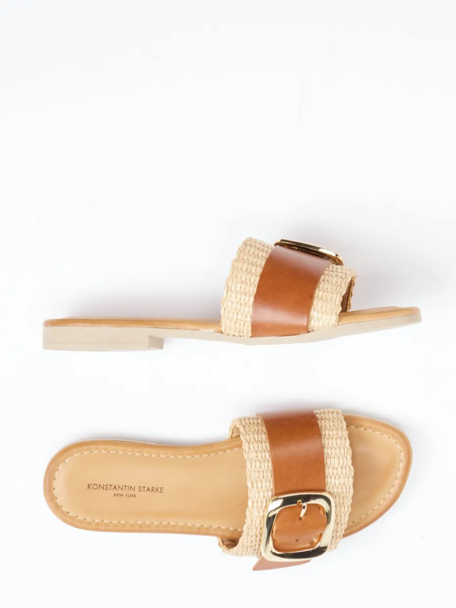 Damen Konstantin Starke – Pantolette aus Kalbleder cognac