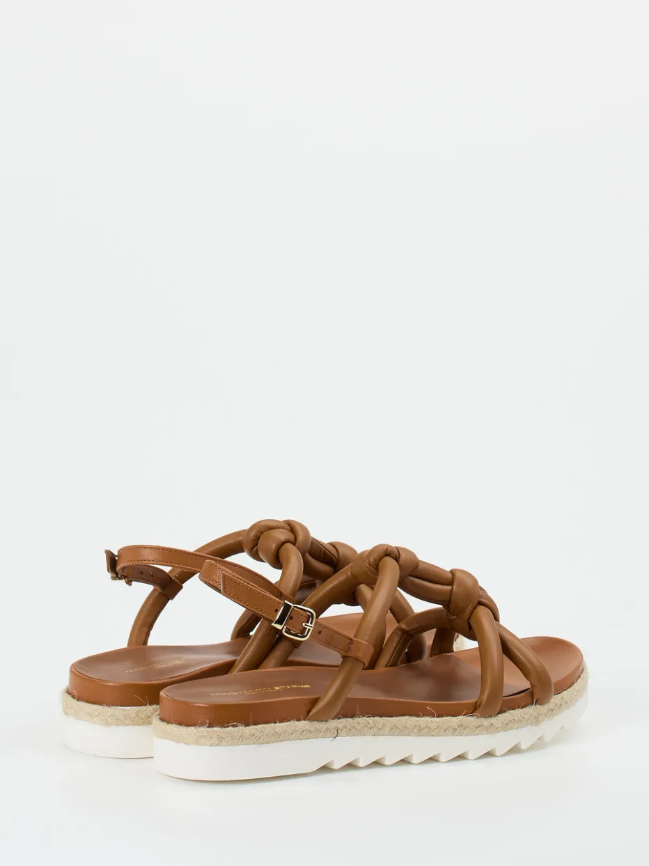 Damen Konstantin Starke – Plateau-Sandale aus Lammleder cognac