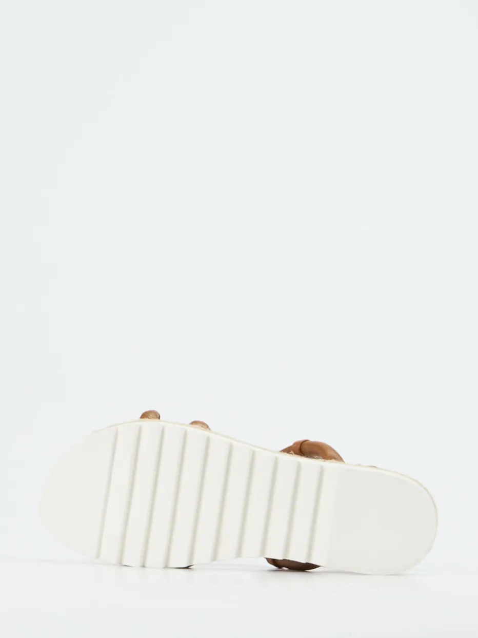 Damen Konstantin Starke – Plateau-Sandale aus Lammleder cognac