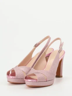 Damen Konstantin Starke – Plateau-Sandalette aus Metallicleder Rosé