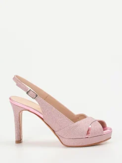 Damen Konstantin Starke – Plateau-Sandalette aus Metallicleder Rosé