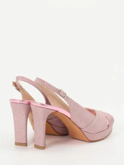 Damen Konstantin Starke – Plateau-Sandalette aus Metallicleder Rosé