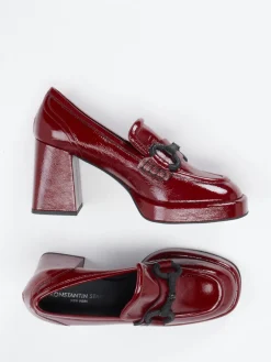 Damen Konstantin Starke – Plateau-Loafer aus Lackleder Bordeaux