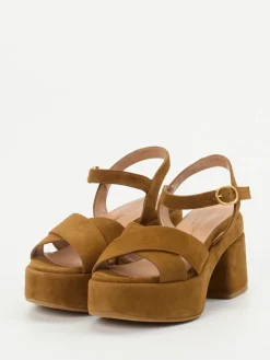 Damen Konstantin Starke – Plateau-Sandaletten aus Veloursleder