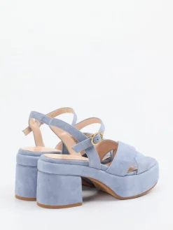 Damen Konstantin Starke – Plateau-Sandalen aus Veloursleder hell