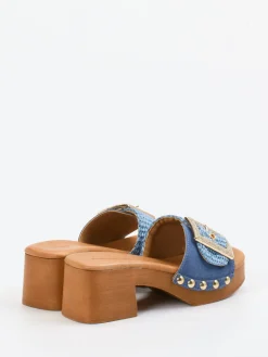 Damen Konstantin Starke – Plateau-Pantolette aus Bast und Veloursleder