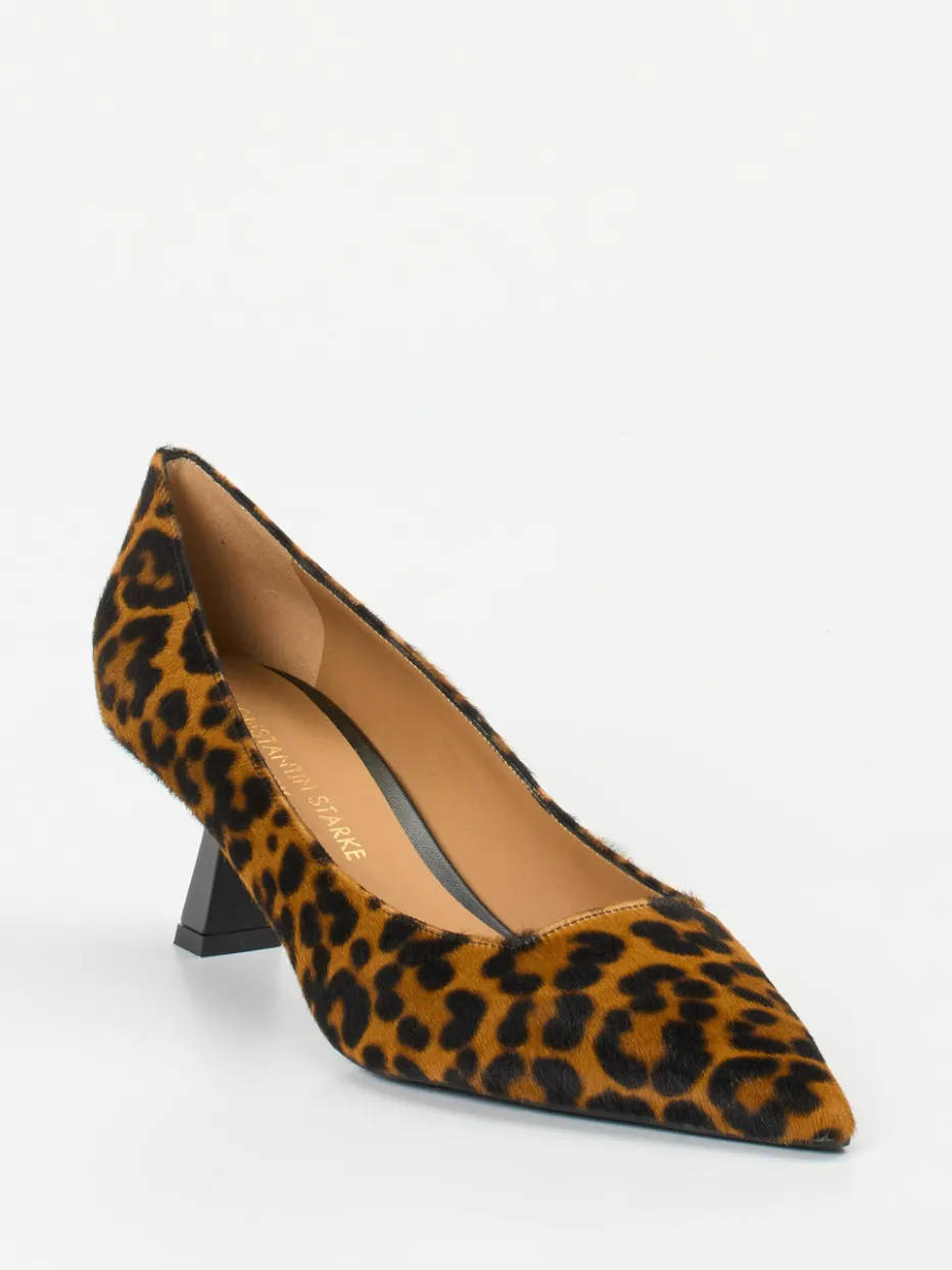 Damen Konstantin Starke – Pumps aus Fell mit Leopardenmuster