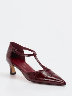 Damen Konstantin Starke – Pumps aus geprägtem Krokoleder Bordeaux
