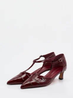 Damen Konstantin Starke – Pumps aus geprägtem Krokoleder Bordeaux