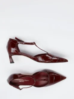 Damen Konstantin Starke – Pumps aus geprägtem Krokoleder Bordeaux