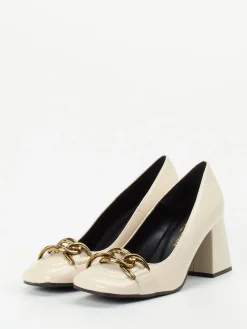 Damen Konstantin Starke – Pumps aus Lackleder cremeweiß