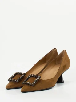 Damen Konstantin Starke – Pumps aus Veloursleder cognac