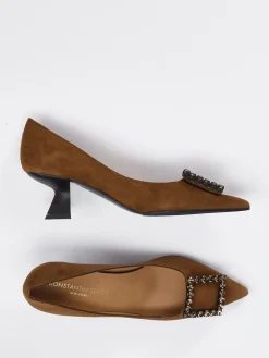 Damen Konstantin Starke – Pumps aus Veloursleder cognac