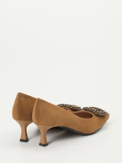 Damen Konstantin Starke – Pumps aus Veloursleder cognac