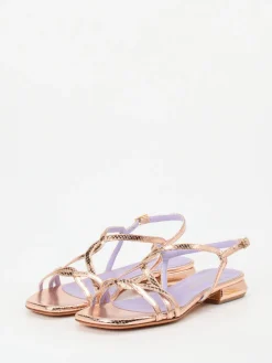 Damen Konstantin Starke – Riemchensandale aus Metallicleder Roségold