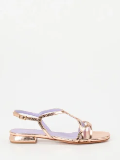 Damen Konstantin Starke – Riemchensandale aus Metallicleder Roségold