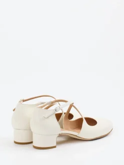 Damen Konstantin Starke – Riemchenpumps aus Lammleder creme